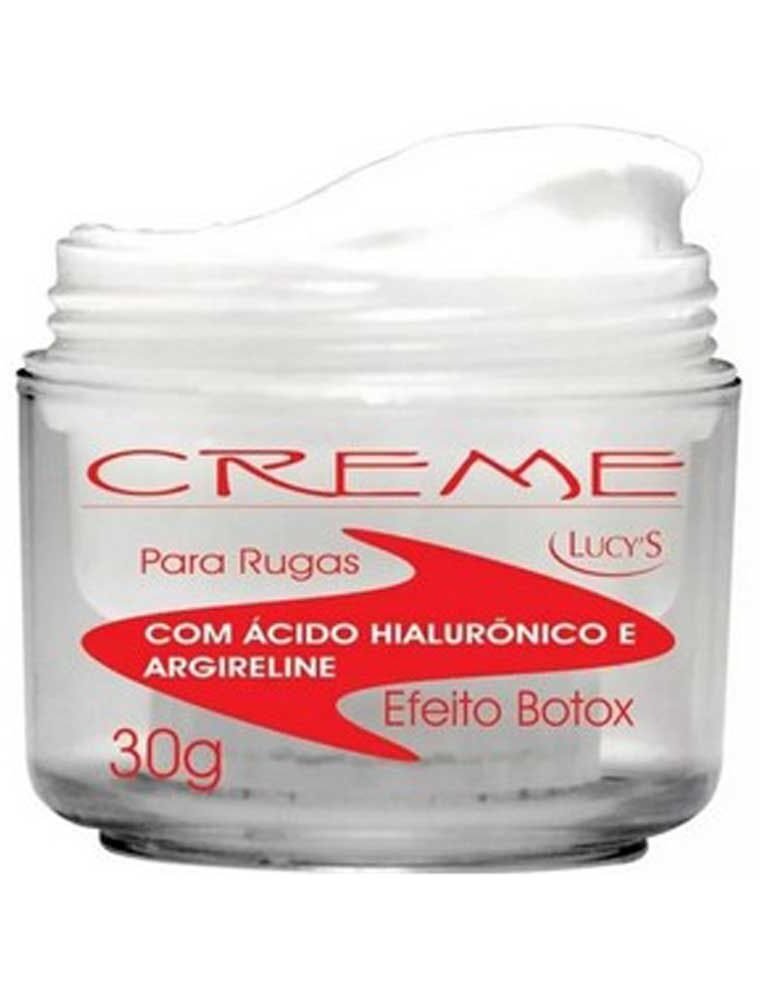 Creme para rugas com efeito botox. Excelente hidratante e lubrificante. Ajuda a melhorar as características gerais da pele e auxilia na maciez, tonicidade e elasticidade. Ajuda nas contrações das terminações nervosas. Possui argireline.