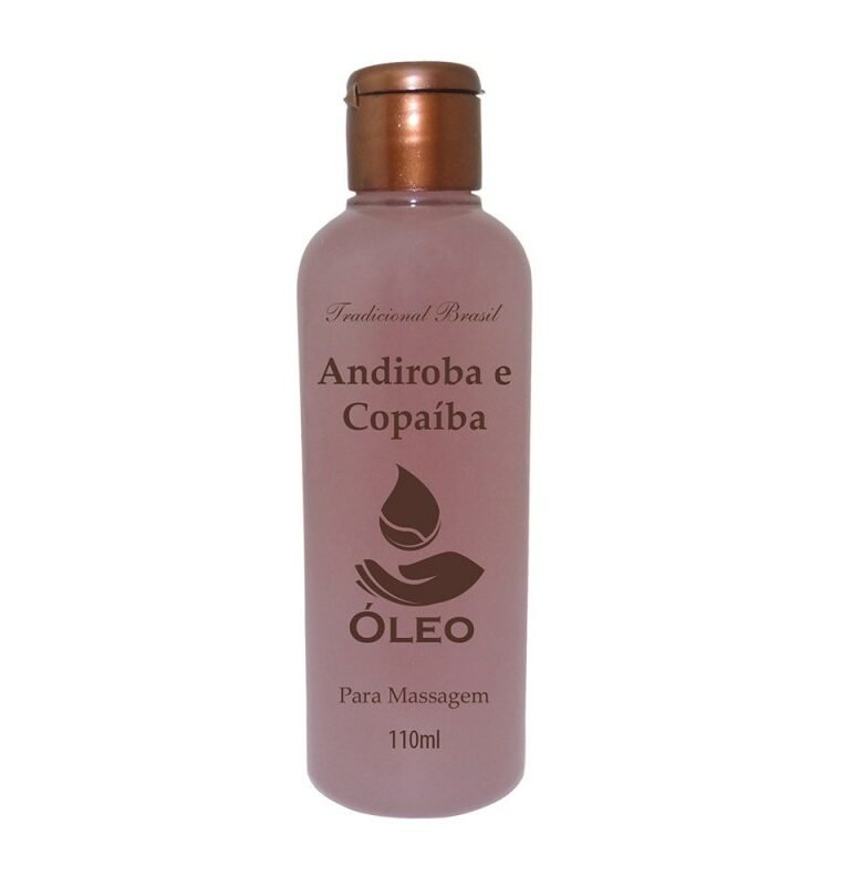 Óleo de Andiroba e Copaíba 110ml auxilia nas massagens relaxantes.